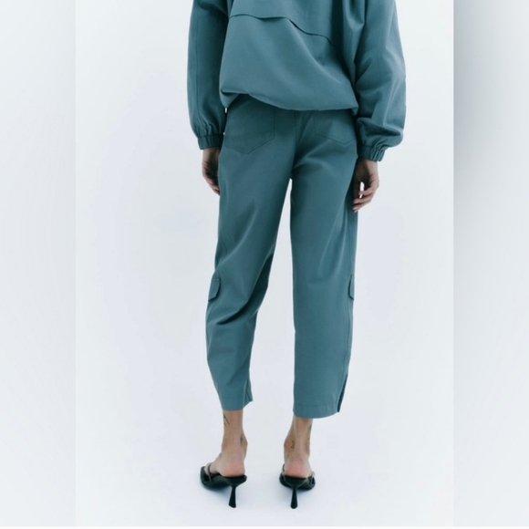 Zara Women's High Waisted Belted Barrel Cargo Trousers Size XS - Picture 14 of 14